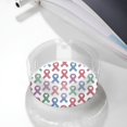 thumbnail image 6 of Round Glass Smoking Ashtrays Holder For Cigarettes Cigar Ash Tray Home Office Indoor And Outdoor Desktop Tabletop Decoration 3.3x1.4 Cancer Awareness Ribbon Pattern - Jewel Tones, 6 of 8