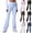 Style1-Blue pants for women, variant on Maqroz Workout Pants Women Flare Tummy Control Shapewear High Waist Wide Leg Long Palazzo Flare Yoga Pants Stretchy Trousers Pull on Athletic Running Leggings Black M