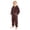 Brown, variant on Paguaki Boys Hooded Jumpsuit Winter Warm Soft Plush One-Pieces Long Sleeve Romper Solid Color With Pockets Toddler Kids Playwear Onesie