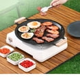 thumbnail image 2 of 12.60 Inch Maifan Stone Coated Non-Stick Grill Pan Korean BBQ Griddle Plate Portable Round Cooking Pan for Outdoor Camping Picnic Home Stove Barbecue Roasting Use, 2 of 5