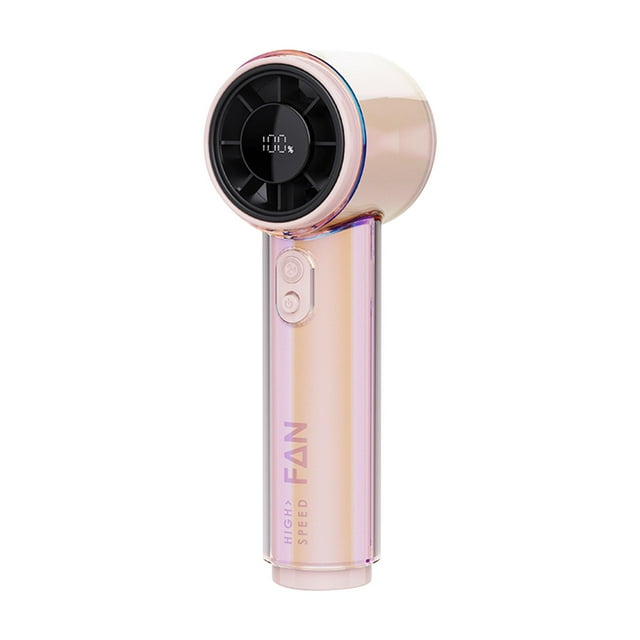 Mini ventiladores portátiles de escritorio recargables por USB con elegante pantalla digital para Rosa