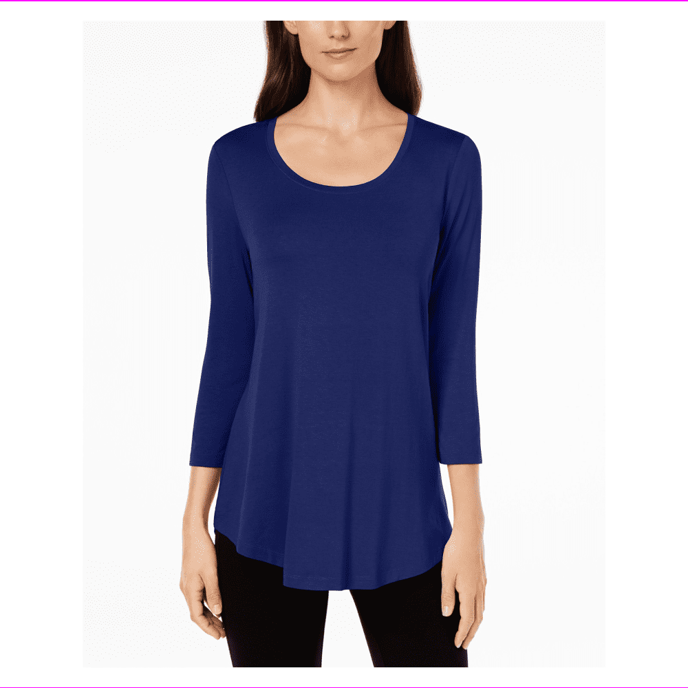 JM Collection JM Collection Women's ScoopNeck Relaxed Fit Top L