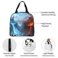 thumbnail image 3 of Yiaed Red And Blue Fire Mountains Print Insulated Lunch Bag Reusable Cute Tote Lunch Box, Leakproof Cooler Lunch Bags for Work Office Travel School Picnic, 3 of 5