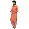 thumbnail image 2 of Atasi Men's Pathani Style Men's Salwaar Kameez Salmon Punjabi Shirt-Medium, 2 of 7