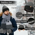 thumbnail image 5 of 3 PCS Winter Heated Scarf Beanie Hat Touchscreen Gloves Set for Men and Women, USB Rechargeable 5000mAh Battery Neck Warmer 3 Temperature Settings (Gray Plaid), 5 of 7