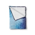 thumbnail image 2 of Abstract Soft Flannel Fleece Throw Blanket, Psychedelic Twisted Tree Branches with Ornate Spiral Lines Graphic Style Print, Cozy Plush for Indoor and Outdoor Use, 50" x 60", Blue Black, by Ambesonne, 2 of 6