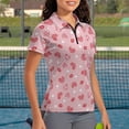 thumbnail image 3 of Whosucclay Heart Pattern Breathable Polo Shirts, Polyester Golf Short Sleeve Shirt Elastic Soft Tennis Shirts for Yoga Summer Hiking Size X-Large, 3 of 10