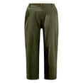 thumbnail image 3 of DuoJiaJ Capri Pants for Women with Pockets Elastic Waist Cropped Work Pants Green XL, 3 of 3