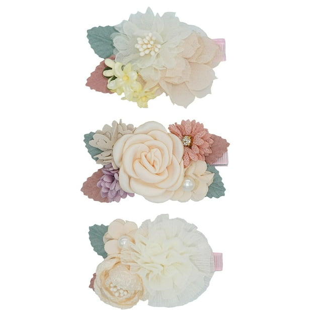 Set de 3 Broches para el Cabello WNYUJOY con Diseño Floral para Niñas