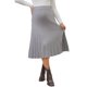 thumbnail image 1 of Falda de maternidad de punto sobre la barriga Inspire Chic para mujeres, falda midi con pliegues, XL, gris, 1 of 6