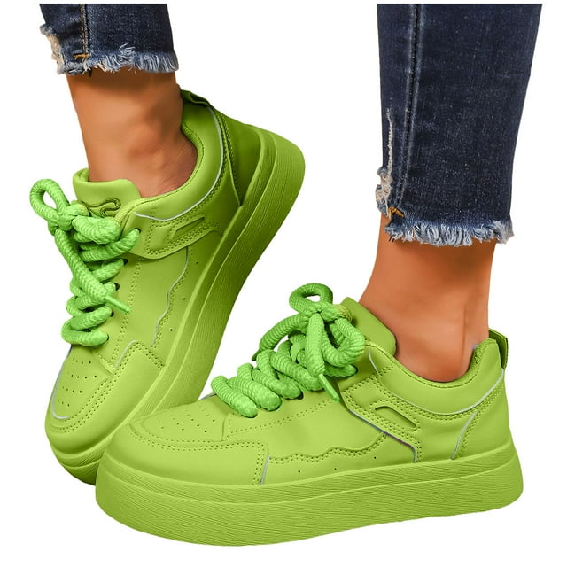 Espadrilles Mode à Plateforme pour Femmes 2025 Décontractées en Cuir à Lacets Épaisses pour la Marche Chaussures Plates Printemps Automne