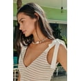 thumbnail image 2 of Women Casual Summer Smocked V Neck Beach Striped Sleeveless Sundress Flowy Long Dress with Pockets Light Gray L, 2 of 6