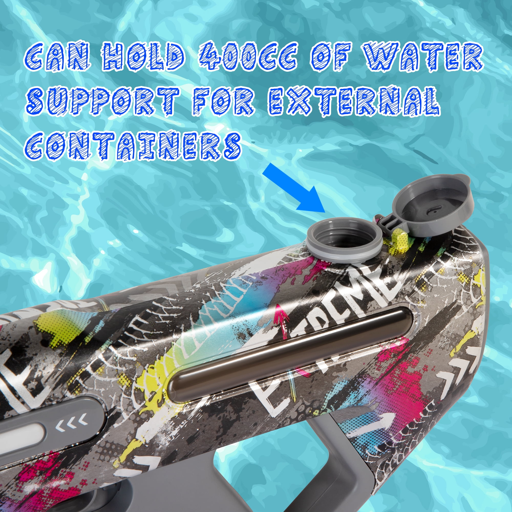EMERBU Electric Water Gun for Ages 15+ Rechargeable with LED Light Outdoor Water Blaster