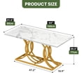 thumbnail image 3 of Uforic 63" Dining Table for 4-6 People, Modren Kitchen Table with Metal Leg , Rectangular Dinner Table, Kitchen, White, 3 of 8