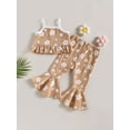 thumbnail image 4 of Bagilaanoe 3pcs Toddler Baby Girl Long Pants Set Floral Print Sleeveless Ruffled Camisole Tops + Flare Trousers 12M 18M 24M 3T 4T 5T Kid Casual Outfits, 4 of 9