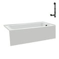 thumbnail image 4 of Streamline NAL-5660-BL 60 in. x 30 in. Acrylic Right-Hand Drain Alcove Bathtub in Glossy White With External Drain in Matte Black, 4 of 10
