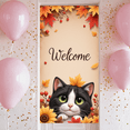 thumbnail image 2 of Decorative Design Welcome Banner Autumn Theme Cat Festive Decor Fall Decor for Home Decor Office Decor Indoor Decoration, 2 of 9