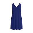 thumbnail image 7 of Tdoqot Womens Plus Size Sundress- Loose Fit V-Neck Casual Summer Sleeveless Mini Tank Dresses Blue Size 2XL, 7 of 7