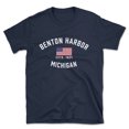 thumbnail image 1 of Benton Harbor Michigan Patriot Men's Cotton T-Shirt, 1 of 1