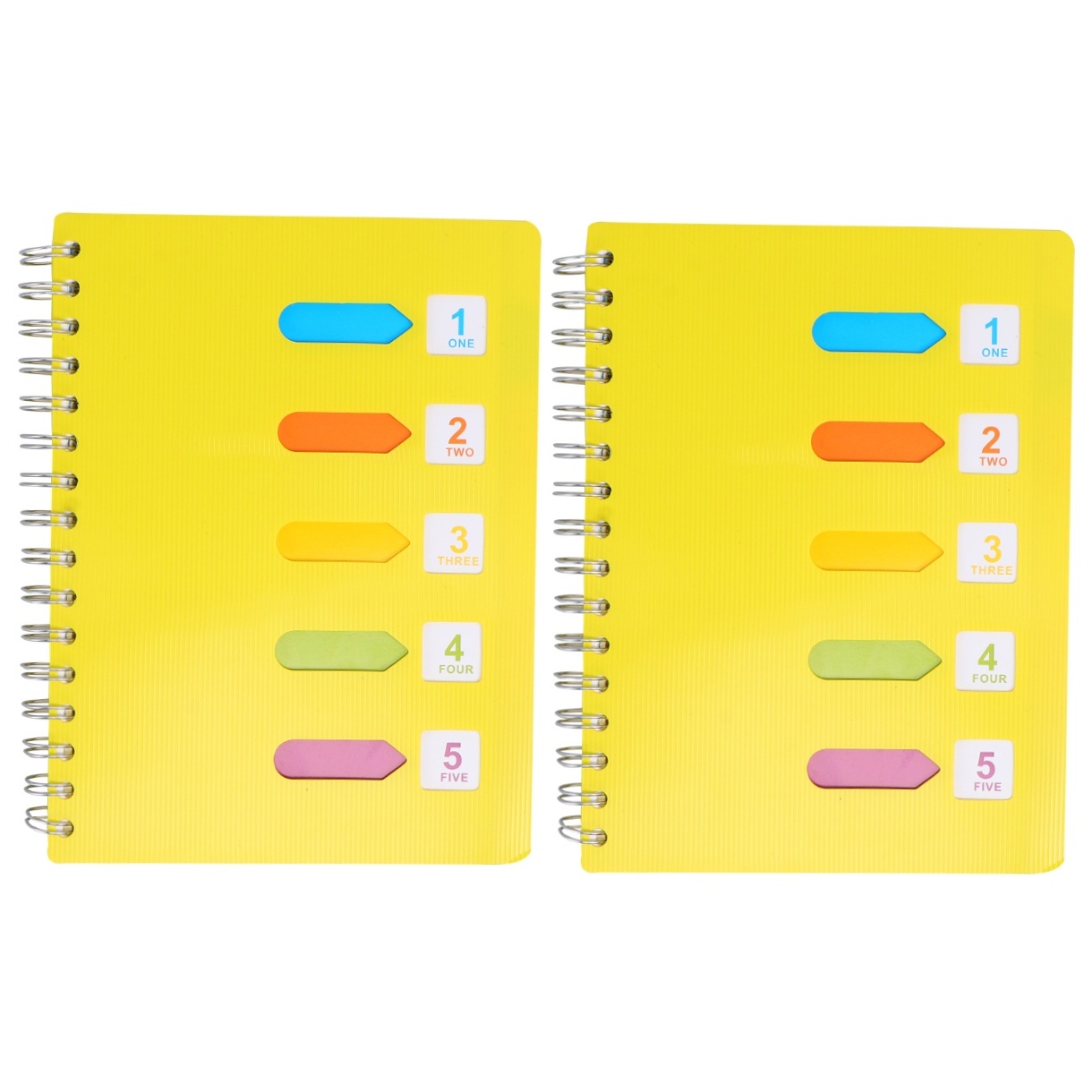 unbranded 2pcs Side-spiral Notebooks Thicken Notepad Category Notepad Students Stationery for Diary Journal Travel (A5 Middle Size Yellow)