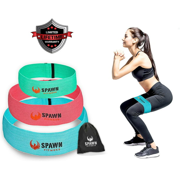Spawn Fitness Fabric Resistance Bands Set of 3 with 5 Latex Exercise Workout  Bands 