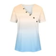 thumbnail image 3 of Yuzhih Short Sleeve Shirts for Women V-Neck Tops Loose Casual Summer Tees Button down Blouses Fashion Summer Tunic, 3 of 5