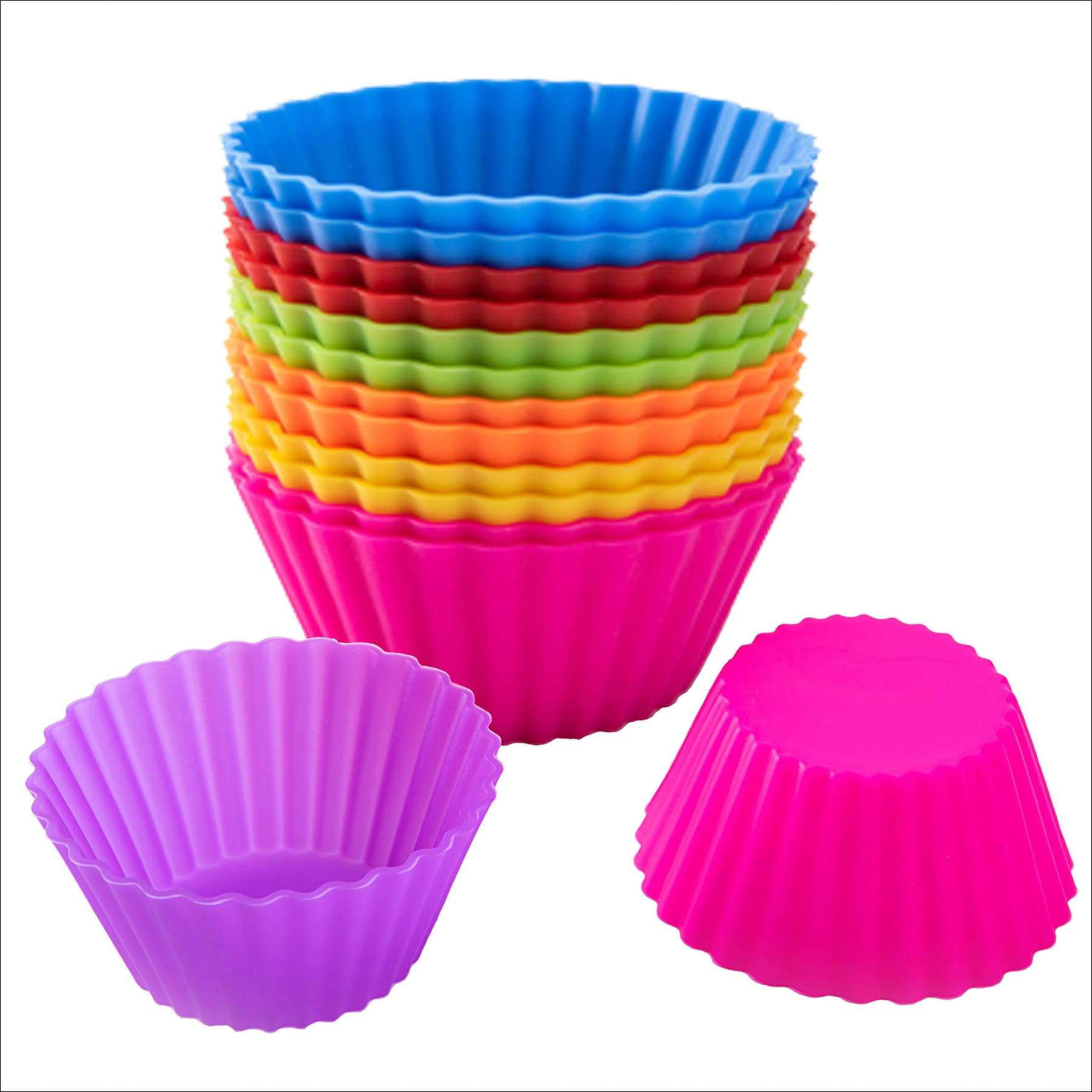 Pharamat Extra Large Silicone Cupcake Baking Cups 12 Pack, 3.54 Inch Non  Stick Cupcake and Muffin Liners, Reusable Jumbo Silicone Baking Cups Easy  to