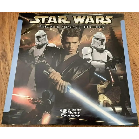 Star Wars Attack of Clones Movie 2002 2003 calendar Hayden Christensen Anakin Skywalker cover