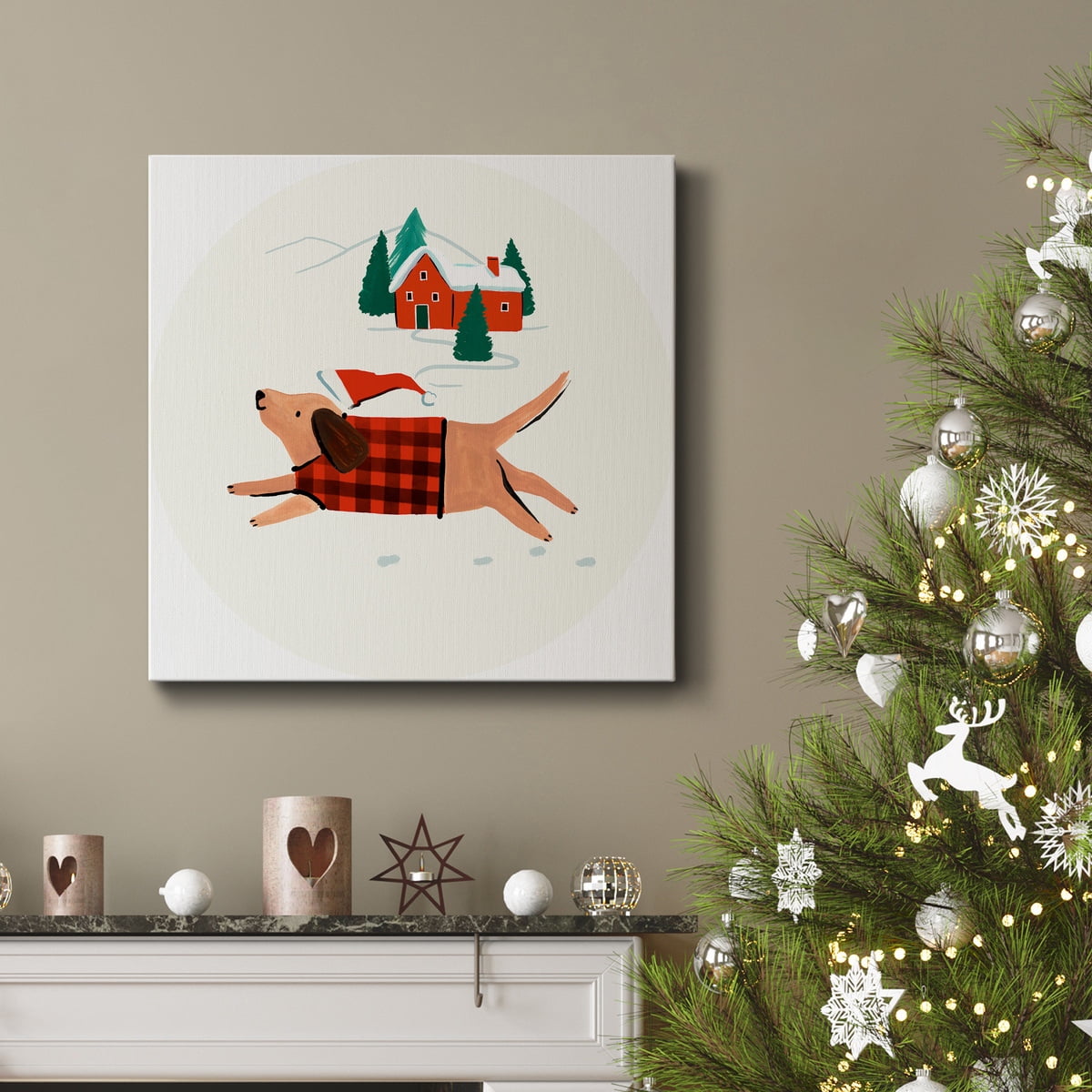 Christmas Fox - Premium Gallery Wrapped Canvas - Ready to Hang