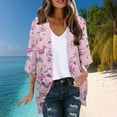 thumbnail image 2 of 2026 Summer Cardigans for Women Lightwight Plus Size Ladies' Beach Hawaiian Fashionable Casual Printed Long Sleeved Cardigan Top, 2 of 6