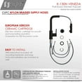 thumbnail image 5 of Stylish Venezia Single Handle Brushed Stainless Steel Pull Down Kitchen Faucet Ht 11" K-130N, 5 of 12