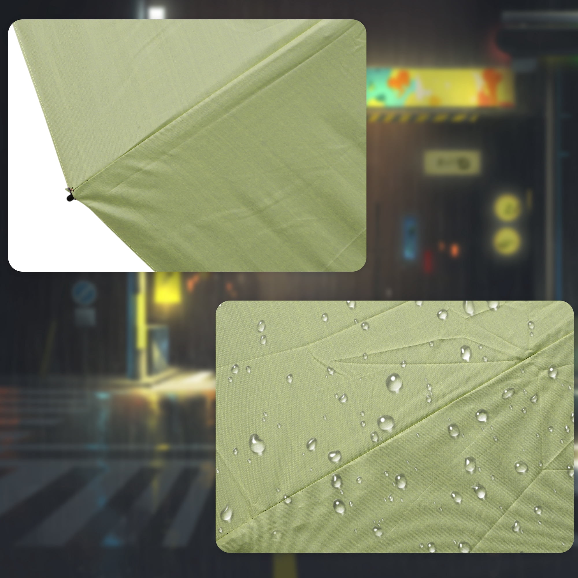 Unique Bargains Automatic Collapsible Windproof Folding Umbrella Green