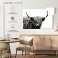 thumbnail image 5 of Elephant Stock Bw Highland Cow Wall Art - Horizontal Canvas Wall Art - Living Room Wall Decor - Animal Canvas - Black And White Decor - 39" x 26", 5 of 8