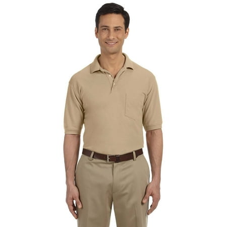 Harriton Polo Homme 5.6 oz. Easy BlendTM avec Poche