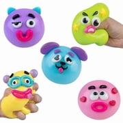 Squishy Dog Face Toys - 5 Assorted Cute Expressions, Moldable Face Smushers Dog Face Swap Squeeze(Random one)