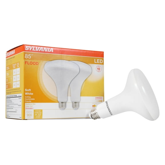 Sylvania 79498 LED Light Bulb, Flood, Spotlight, BR40 Lamp, 85 W Equivalent, E26 Lamp Base, Dimmable, Soft White Light