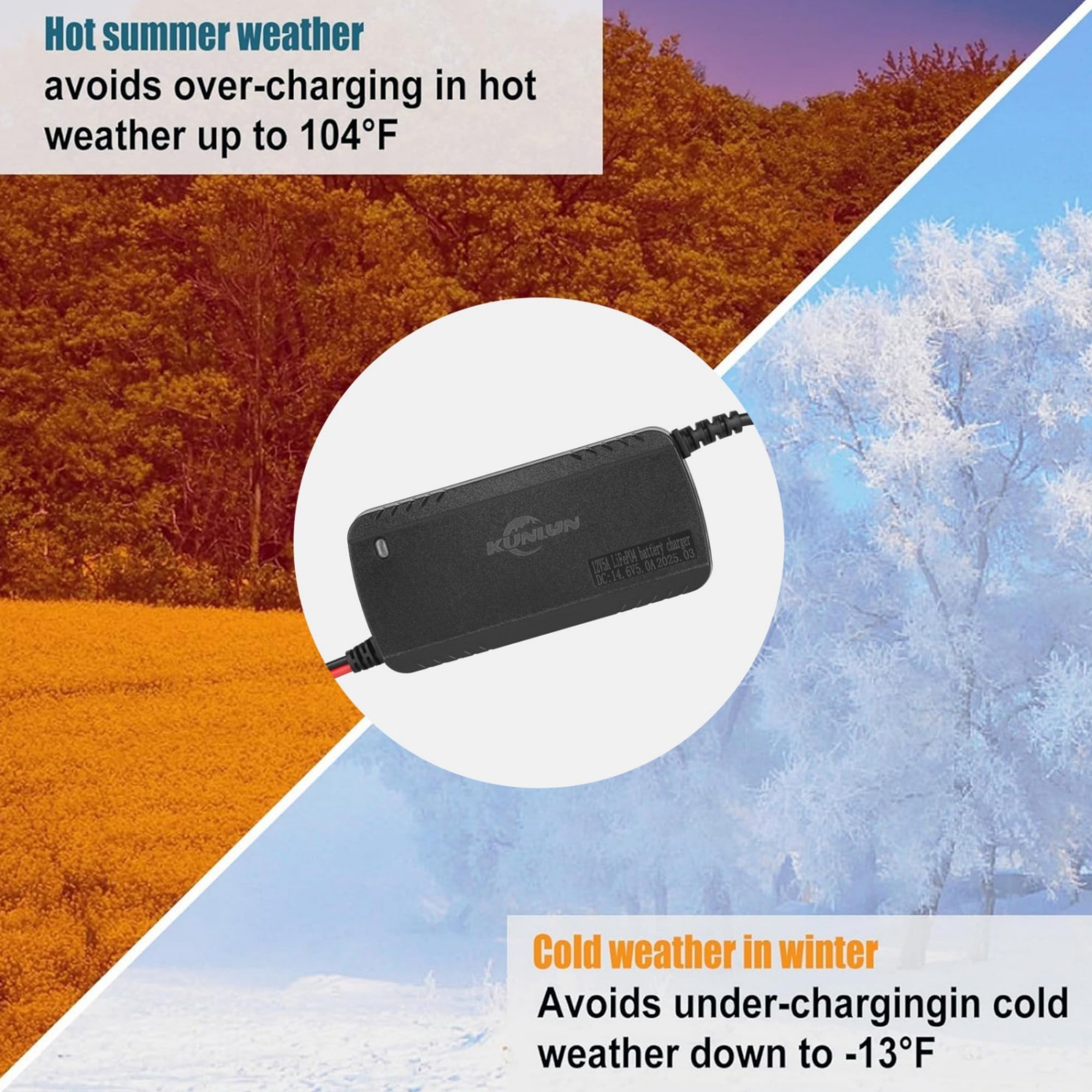 12V 60Ah LiFePO4 Lithium Battery with 5A Charger, Deep Cycle, for Trolling Motor