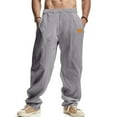 thumbnail image 1 of asjyhkr Mens Linen Pants Lightweight Elastic Waist Drawstring Straight Leg Outdoor Beach Trousers with Pockets, 1 of 9
