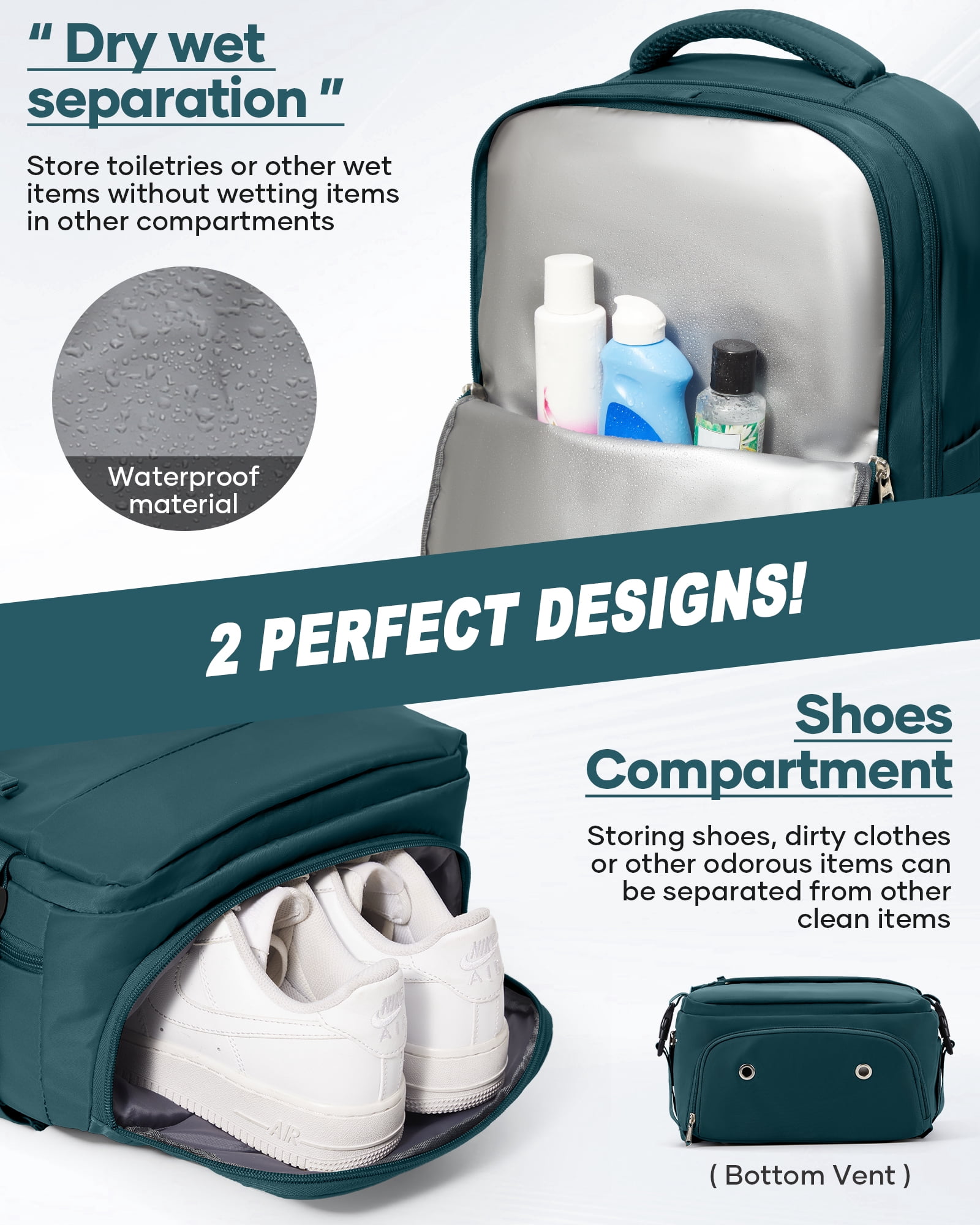 Vacuum Backpack for Travel, Vacuum Seal Carry on Backpack with Vacuum Compression, Vacuum Travel Backpack with Pump for Women Men Airline Approved Air Backpack Vacpack for Work College Daypack Blue