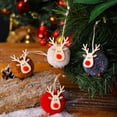 thumbnail image 2 of 1Pcs Christmas Cute Wool Felt Wooden Elk Pendants Tree Decorations Deer Craft Ornament for 2024 New Year Xmas Tree Decor, 2 of 5