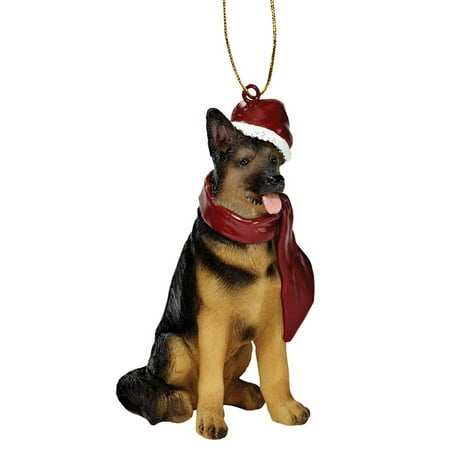 - German Shepherd Holiday Dog Ornament Sculpture