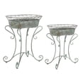 thumbnail image 4 of SAFAVIEH Hendrick Solid Outdoor Patio Planters, Antique Green, Set of 2, 4 of 9