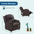 thumbnail image 2 of Kids Recliner Sofa, Children Leather Armchair Couch w/Footrest, Headrest, Gaming Reclining Chair for Living Room Nursery, Birthday Xmas Gift for Boys Girls Toddlers Reading Relaxing, Brown, 2 of 9