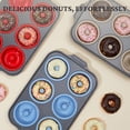 thumbnail image 5 of HONGBAKE Silicone Donut Pan for Baking with Metal Frame, 3.35 Inch Large doughnut pan,donut molds for baking Nonstick Non Toxic Bakeware for Oven, Red, 5 of 7