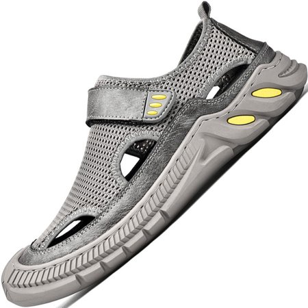 

Men‘s Slippers Closed Toe Fisherman Sandals For Men Summer Hiking Breathable Beach Mesh Shoe Brown Black
