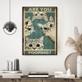 thumbnail image 5 of Póster vintage con diseño de animales de baño, gato, perro, ¿estás haciendo caca? Letrero divertido para el baño, pintura en lienzo, imágenes artísticas para la pared, decoración del baño del hogar, 5 of 5