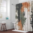 thumbnail image 5 of Abstract Art Fabric Shower Curtain Painting Retro Washable Shower Curtains for Bathroom, Waterproof Bath Curtain with Hooks Home Decor 72x72in, 5 of 8