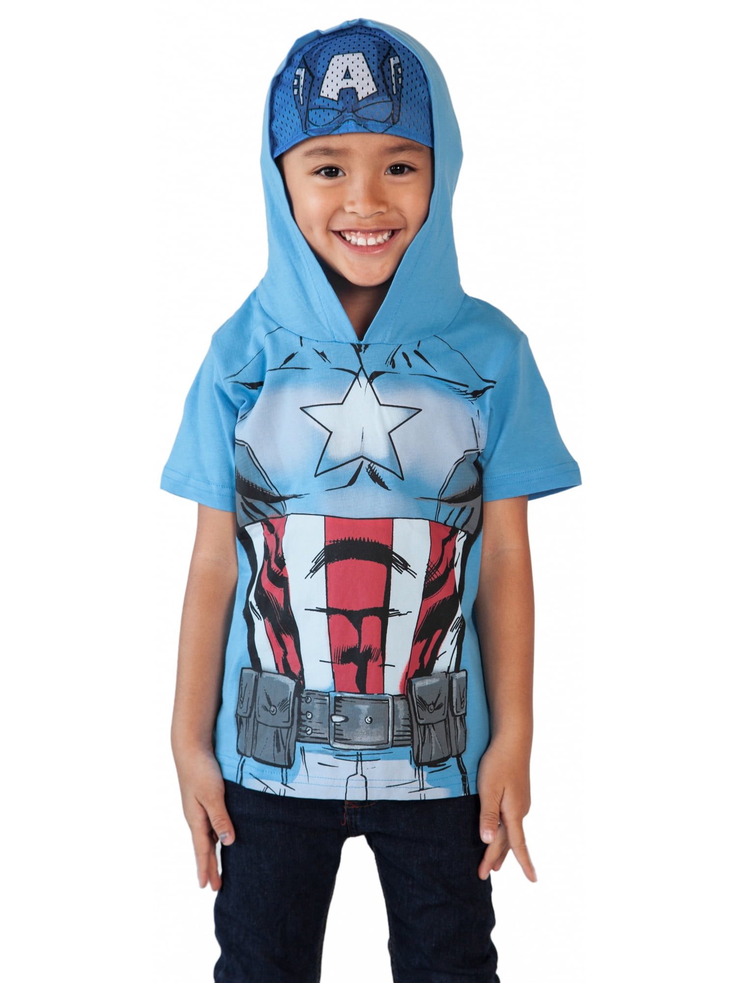captain america hooded t shirt