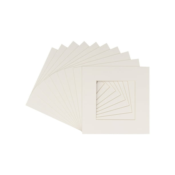 Textured White Acid Free 20x20 Picture Frame Mats with White Core Bevel