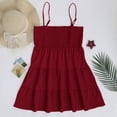 thumbnail image 7 of Womens Sleeveless Smocked Mini Dress Flowy Cute Summer Dresses Boho Spaghetti Strap Tiered A Line Casual Sundress, 7 of 7